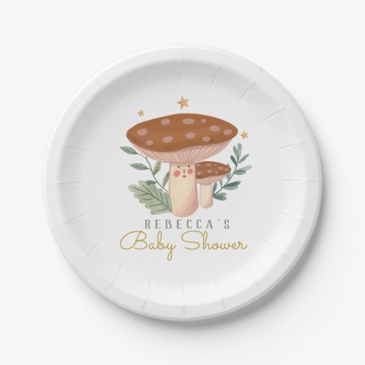 Aquarellfarben Kleine Rot-Pilz-Papier-Teller Pappteller (Vorderseite)