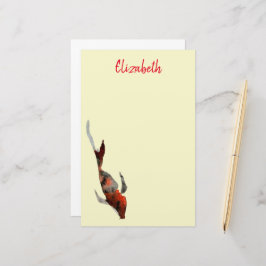 Aquarellfarben-Koi-Aquariendarstellung Briefpapier