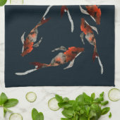 Aquarellfarben-Koi-Aquariendarstellung Geschirrtuch (Gefaltet)
