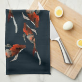 Aquarellfarben-Koi-Aquariendarstellung Geschirrtuch (Viertel Falte)