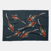 Aquarellfarben-Koi-Aquariendarstellung Geschirrtuch (Horizontal)