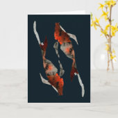 Aquarellfarben-Koi-Aquariendarstellung Karte (Gelbe Blume)