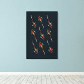 Aquarellfarben-Koi-Aquariendarstellung Leinwanddruck (Insitu (Holzboden))
