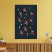 Aquarellfarben-Koi-Aquariendarstellung Leinwanddruck (Insitu (Wohnzimmer))