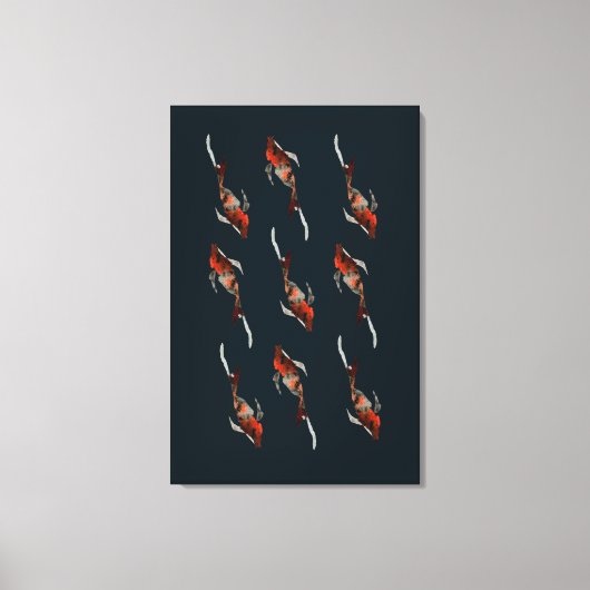Aquarellfarben-Koi-Aquariendarstellung Leinwanddruck (Vorderseite)