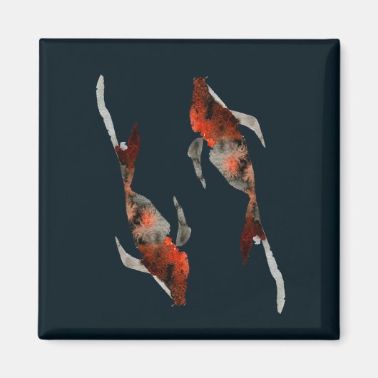 Aquarellfarben-Koi-Aquariendarstellung Magnet (Vorne)