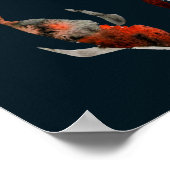 Aquarellfarben-Koi-Aquariendarstellung Poster (Ecke)