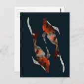 Aquarellfarben-Koi-Aquariendarstellung Postkarte (Vorne/Hinten)