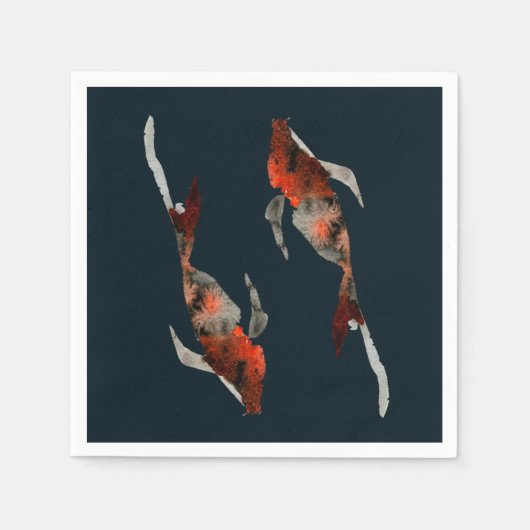 Aquarellfarben-Koi-Aquariendarstellung Serviette (Vorderseite)