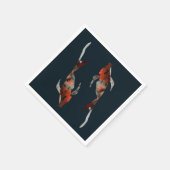 Aquarellfarben-Koi-Aquariendarstellung Serviette (Ecke)
