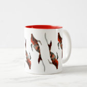 Aquarellfarben-Koi-Aquariendarstellung Zweifarbige Tasse (VorderseiteRechts)