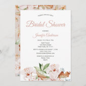 Aquarellfarben Korallenrot Rosa Brautparty Einladung (Vorne/Hinten)