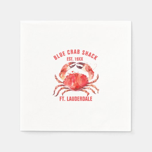Aquarellfarben Korallenroter Krebs, benutzerdefini Serviette (Vorderseite)