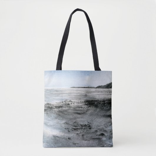 Aquarellfarben Küste Abstrakte Strandmalerei Tasche (Vorderseite)