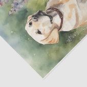 Aquarellfarben-Labrador in Blume Decoupage Seidenpapier (Ausschnitt)