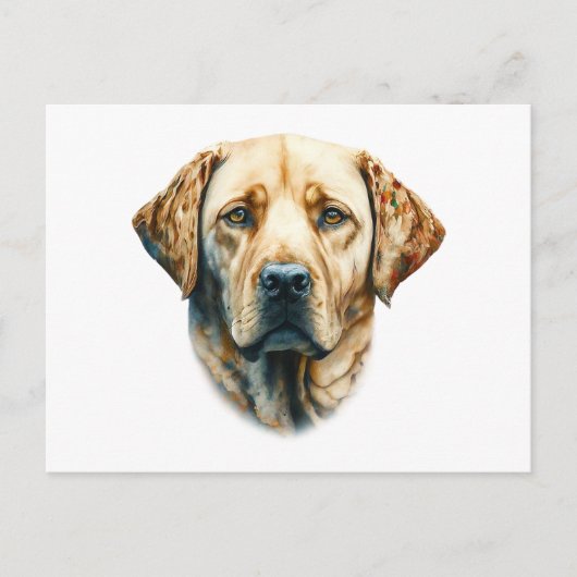 Aquarellfarben Labrador Retriever Postkarte (Vorderseite)