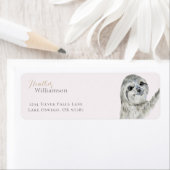 Aquarellfarben Lächelnde Sloth-Rücksendeadresse (Insitu)