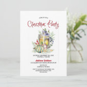 Aquarellfarben Laterne und Baubles Weihnachtsgebäc Einladung (Stehend Vorderseite)