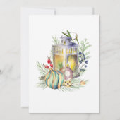 Aquarellfarben Laterne und Baubles Weihnachtsgebäc Einladung (Rückseite)