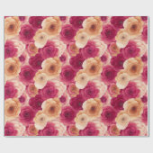 Aquarellfarben Lebende, rosa Frühlingsblumen Geschenkpapier (Flach)