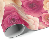 Aquarellfarben Lebende, rosa Frühlingsblumen Geschenkpapier (Rolleneckpunkt)