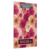 Aquarellfarben Lebende, rosa Frühlingsblumen Klemmbrett (Rechts)