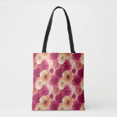 Aquarellfarben Lebende, rosa Frühlingsblumen Tasche (Vorderseite)
