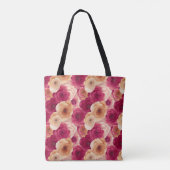 Aquarellfarben Lebende, rosa Frühlingsblumen Tasche (Rückseite)