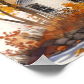 Aquarellfarben, lebhafte Küstenlandschaft Autumn L Poster (Ecke)