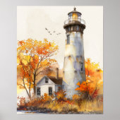 Aquarellfarben, lebhafte Küstenlandschaft Autumn L Poster (Vorne)