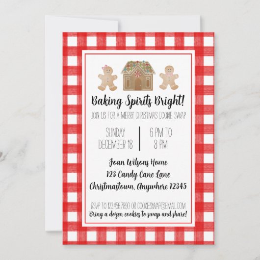 Aquarellfarben-Lebkuchen-Austausch Einladung (Vorderseite)