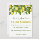 Aquarellfarben Lemon & Blume Gelb Weißer Babydusch Einladung (Vorderseite)