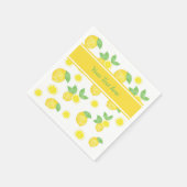 Aquarellfarben-Lemon-Muster mit personalisiertem T Serviette (Ecke)