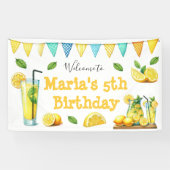 Aquarellfarben Lemonade Kindergeburtstag Party Banner (Horizontal)