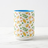 Aquarellfarben Lemonen & Popsicles Zwei-Tonen-Kaff Zweifarbige Tasse (Mittel)