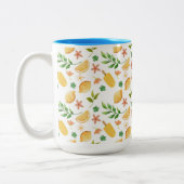 Aquarellfarben Lemonen & Popsicles Zwei-Tonen-Kaff Zweifarbige Tasse (Links)