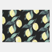 Aquarellfarben Lemonen und Blätter Gelb Nahtloses  (Vorderseite 3)