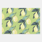 Aquarellfarben Lemonen und Blätter Gelb Nahtloses  (Vorderseite 2)