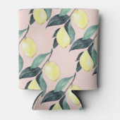 Aquarellfarben Lemonen und Blätter Gelb Nahtloses  Dosenkühler (Vorderseite)