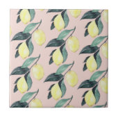 Aquarellfarben Lemonen und Blätter Gelb Nahtloses Fliese (Vorderseite)