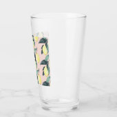 Aquarellfarben Lemonen und Blätter Gelb Nahtloses  Glas (Links)