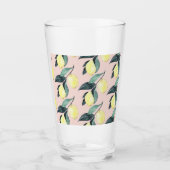 Aquarellfarben Lemonen und Blätter Gelb Nahtloses Glas (Vorderseite)