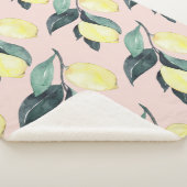 Aquarellfarben Lemonen und Blätter Gelb Nahtloses  Sherpadecke (3/4)