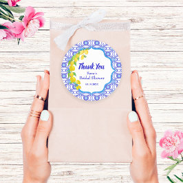 Aquarellfarben Lemons Amalfi Bridal Danke Runde Runder Aufkleber