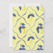 Aquarellfarben Lemons Blaues Mittelmeer Geburtstag Einladung (Rückseite)