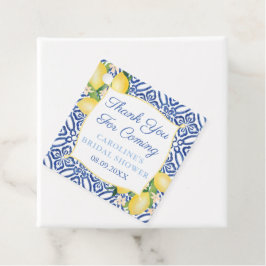 Aquarellfarben Lemons Blue Amalfi Tiles Vielen Dan Geschenkanhänger