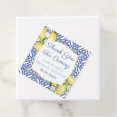 Aquarellfarben Lemons Blue Amalfi Tiles Vielen Dan Geschenkanhänger (Beispiel)