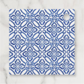 Aquarellfarben Lemons Blue Amalfi Tiles Vielen Dan Geschenkanhänger (Rückseite)