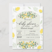 Aquarellfarben Lemons Frame Baby Dusche Einladung (Vorderseite)