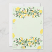 Aquarellfarben Lemons Frame Baby Dusche Einladung (Rückseite)